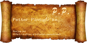 Petter Pintyőke névjegykártya